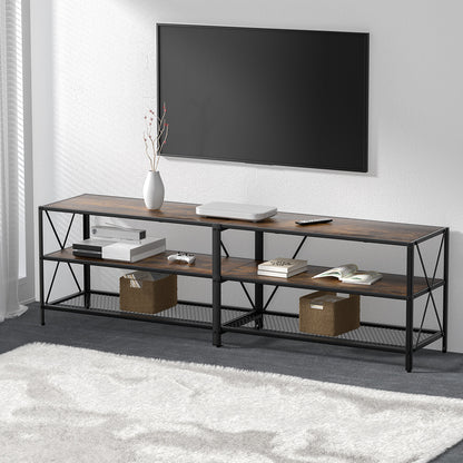 Artiss Entertainment Unit TV Stand 3-tier Display Shelves Vintage Rustic Walnut FURNI-G-S01-TV180-WD