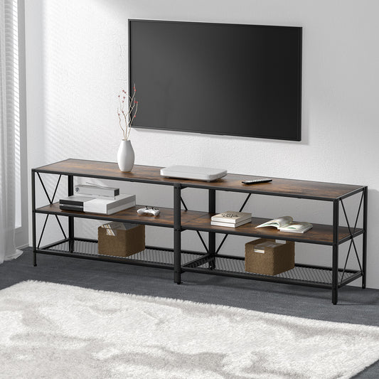 Artiss Entertainment Unit TV Stand 3-tier Display Shelves Vintage Rustic Walnut FURNI-G-S01-TV180-WD