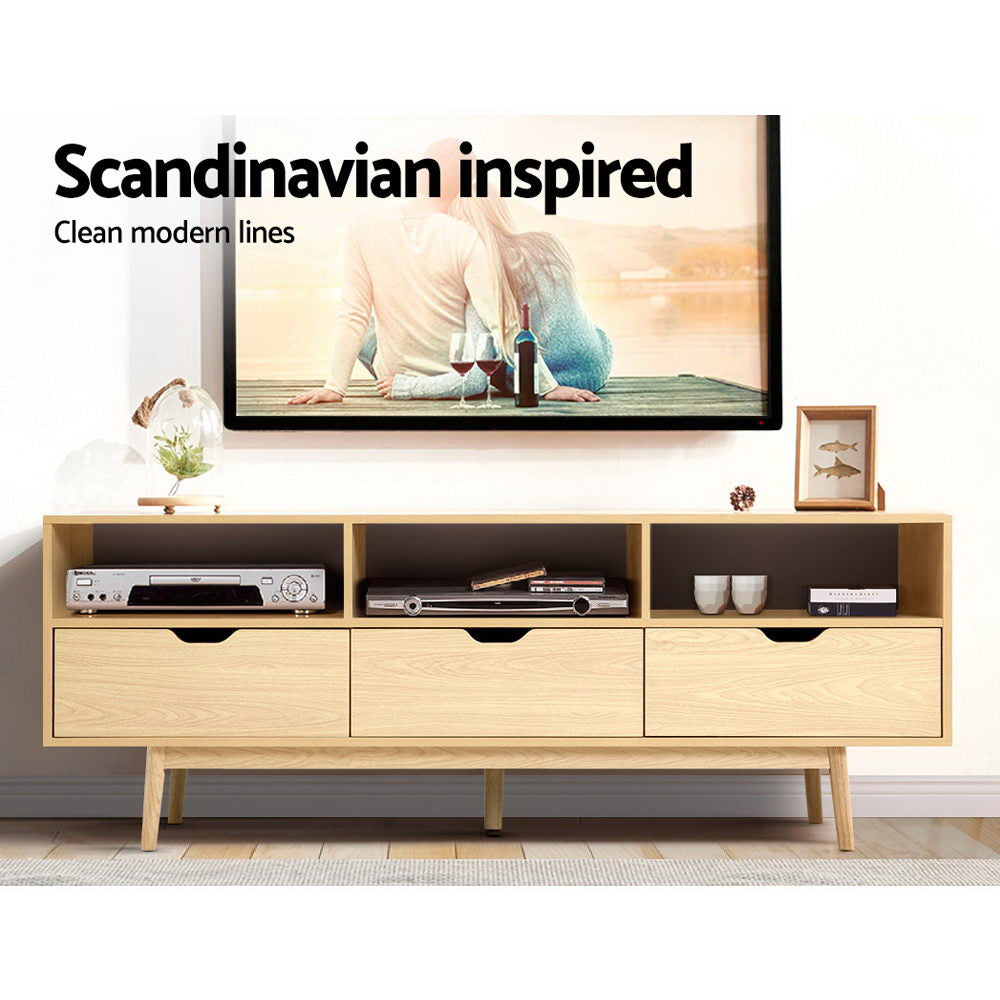 Artiss Wooden Scandinavian Entertainment Unit - Natural FURNI-G-SCAN-TV-NT-AB