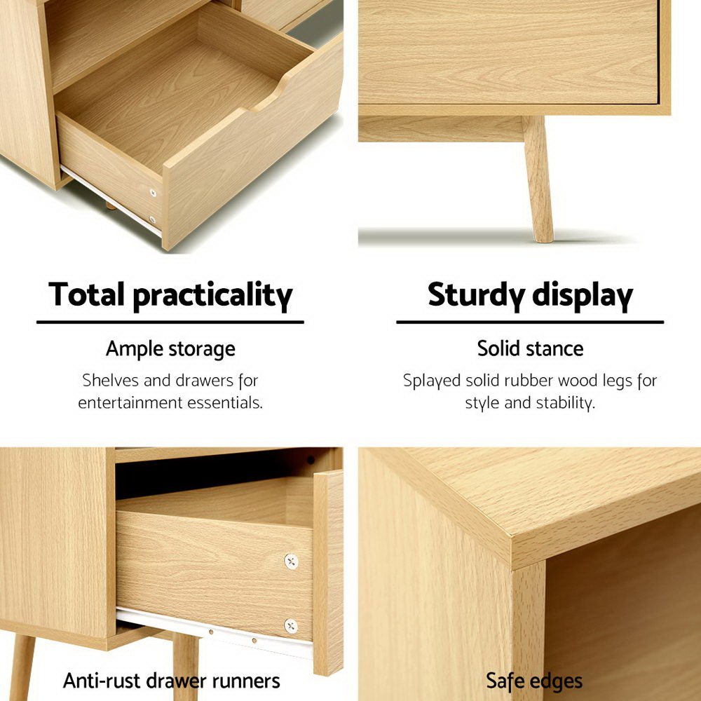 Artiss Wooden Scandinavian Entertainment Unit - Natural FURNI-G-SCAN-TV-NT-AB