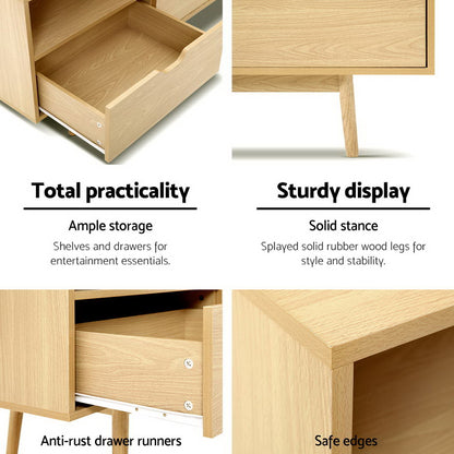 Artiss Wooden Scandinavian Entertainment Unit - Natural FURNI-G-SCAN-TV-NT-AB