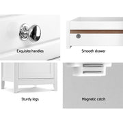 Artiss Bedside Tables Side Table Drawers Nightstand White FURNI-G-SCAN02-BS-WH