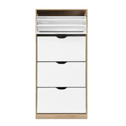 Artiss Shoe Rack Cabinet 60 Pairs 4-tier White Elen FURNI-G-SHOE-4D3R-WD-WH-AB