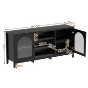 Artiss Buffet Sideboard Shelves Double Doors - Black FURNI-G-SID-01-BK-AB
