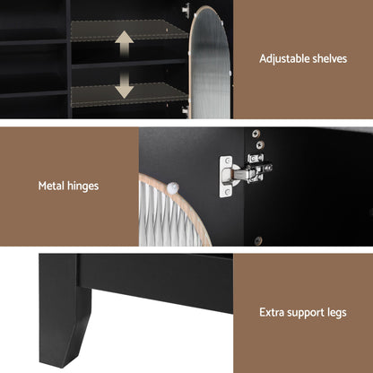 Artiss Buffet Sideboard Shelves Double Doors - Black FURNI-G-SID-01-BK-AB