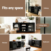 Artiss Buffet Sideboard Shelves Double Doors - Black FURNI-G-SID-01-BK-AB