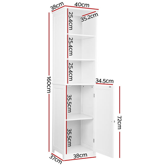Artiss Bathroom Cabinet Storage 160cm White FURNI-G-TB128-WH
