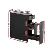 Artiss Bathroom Storage Cabinet Toilet Slim Tissue Box Caddy Holder Side Wooden Black FURNI-G-TIS382-BK
