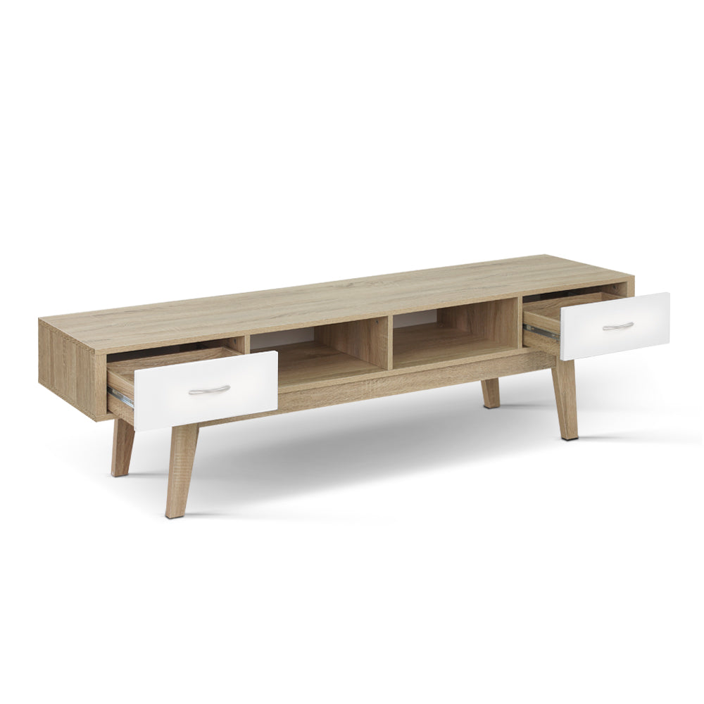 Artiss TV Cabinet Entertainment Unit 180cm Oak White Gary FURNI-G-TONI-TV180-AB