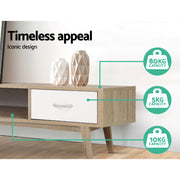 Artiss TV Cabinet Entertainment Unit 180cm Oak White Gary FURNI-G-TONI-TV180-AB
