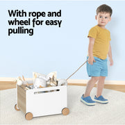 Keezi Kids Toy Box Container Children Chest Storage Clothes Organiser Wheels FURNI-G-TOY-CAR-WH