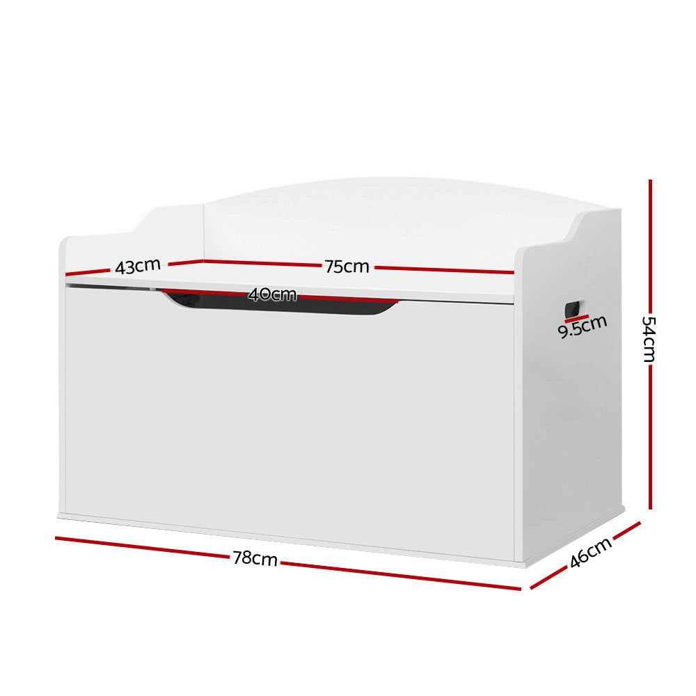 Keezi Kids Toy Box Chest Storage Cabinet Children Clothes Container Organiser FURNI-G-TOY02-WH