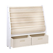 Keezi 4 Tiers Kids Bookshelf Magazine Rack Children Bookcase Organiser Drawer FURNI-G-TOY111-WH