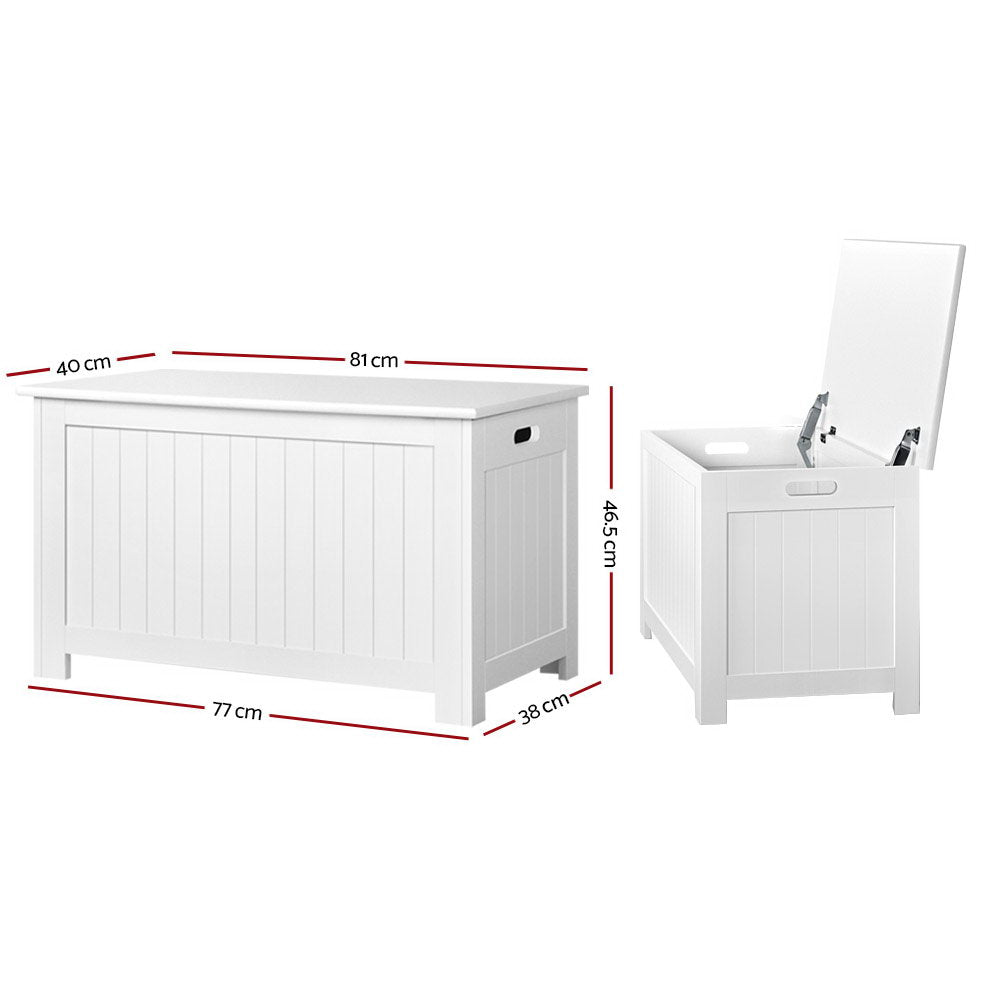 Keezi Kids Toy Box Chest Storage Blanket Children Clothes Room Organiser White FURNI-G-TOY213-WH