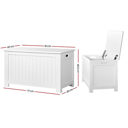 Keezi Kids Toy Box Chest Storage Blanket Children Clothes Room Organiser White FURNI-G-TOY213-WH