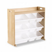 Keezi Kids Toy Box 9 Bins Bookshelf Organiser Display Shelf Storage Rack Wooden FURNI-G-TOY8BIN-WD