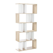 Artiss Bookshelf 5 Tiers - RITA White and Oak FURNI-GEN2SHELF-AB