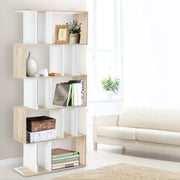 Artiss Bookshelf 5 Tiers - RITA White and Oak FURNI-GEN2SHELF-AB