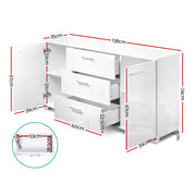 Artiss Buffet Sideboard High Gloss - White FURNI-GLOSS-BF-WH-AB
