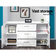 Artiss Buffet Sideboard High Gloss - White FURNI-GLOSS-BF-WH-AB