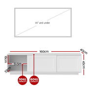 Artiss TV Unit Entertainment Unit Storage Cabinet 160cm White FURNI-L-3C-TV160-WH-AB