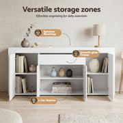 Artiss Buffet Sideboard Cabinet 180cm Cupboard Pantry Storage Drawer White DANA FURNI-L-BF02-WH-ABC