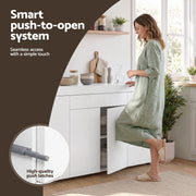 Artiss Buffet Sideboard Cabinet 180cm Cupboard Pantry Storage Drawer White DANA FURNI-L-BF02-WH-ABC