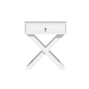 Artiss Bedside Table Drawers Side Table Storage Cabinet Nightstand White QARA FURNI-L-BS-1D-WH