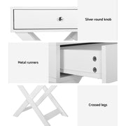 Artiss Bedside Table Drawers Side Table Storage Cabinet Nightstand White QARA FURNI-L-BS-1D-WH