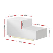 Artiss Bedside Tables LED 2 Drawers - REMI White FURNI-L-BS05-LED-WH