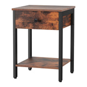 Artiss Bedside Table Nightstand 1 Drawer Shelves Walnut FURNI-L-BS06-WAL