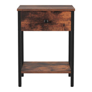 Artiss Bedside Table Nightstand 1 Drawer Shelves Walnut FURNI-L-BS06-WAL
