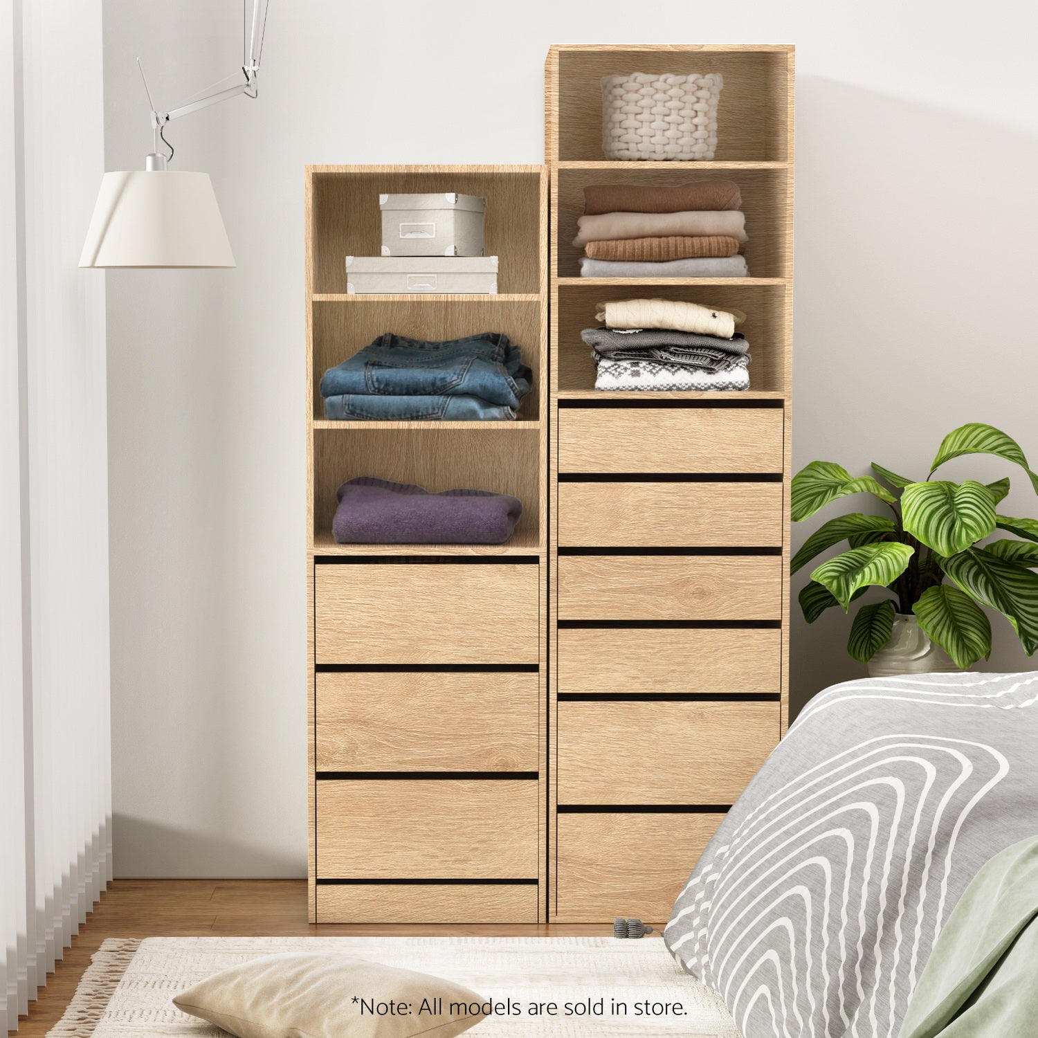 Artiss 3 Chest of Drawers Tallboy Cabinet Pine FURNI-L-CDR-3D3S-WD-AB