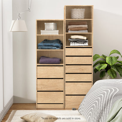 Artiss 3 Chest of Drawers Tallboy Cabinet Pine FURNI-L-CDR-3D3S-WD-AB