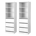 Artiss 2x Chest of 3 Drawers Tallboy Cabinet White FURNI-L-CDR-3D3S-WHX2