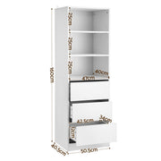 Artiss 2x Chest of 3 Drawers Tallboy Cabinet White FURNI-L-CDR-3D3S-WHX2