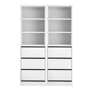 Artiss 2x Chest of 3 Drawers Tallboy Cabinet White FURNI-L-CDR-3D3S-WHX2