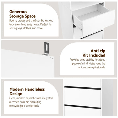 Artiss 2x Chest of 3 Drawers Tallboy Cabinet White FURNI-L-CDR-3D3S-WHX2
