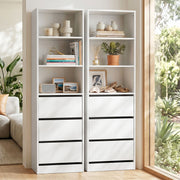 Artiss 2x Chest of 3 Drawers Tallboy Cabinet White FURNI-L-CDR-3D3S-WHX2