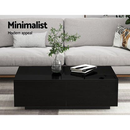Artiss Coffee Table 4 Drawers Black Trevi FURNI-L-COF01-BK-AB