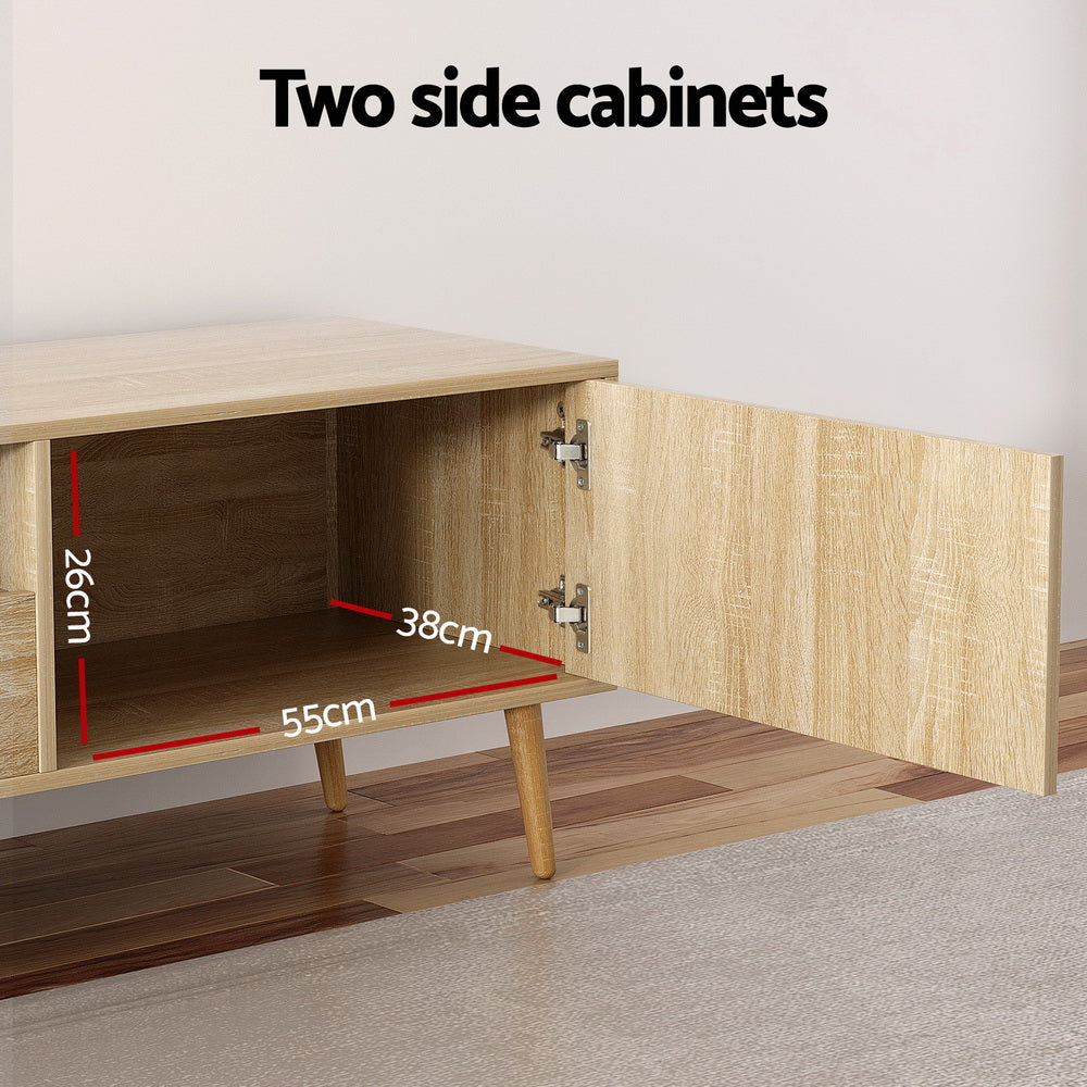 Artiss Entertainment Unit Alex TV Cabinet Storage Drawers 200CM FURNI-L-CT01-TV200-WD-AB