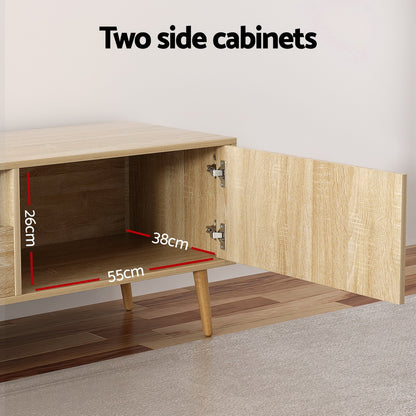 Artiss Entertainment Unit Alex TV Cabinet Storage Drawers 200CM FURNI-L-CT01-TV200-WD-AB