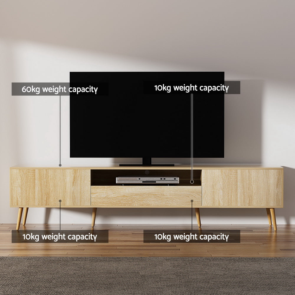 Artiss Entertainment Unit Alex TV Cabinet Storage Drawers 200CM FURNI-L-CT01-TV200-WD-AB