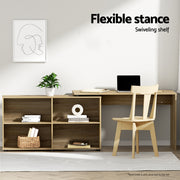Artiss Computer Desk Bookshelf Oak 130CM FURNI-L-DESK01-WD-AB