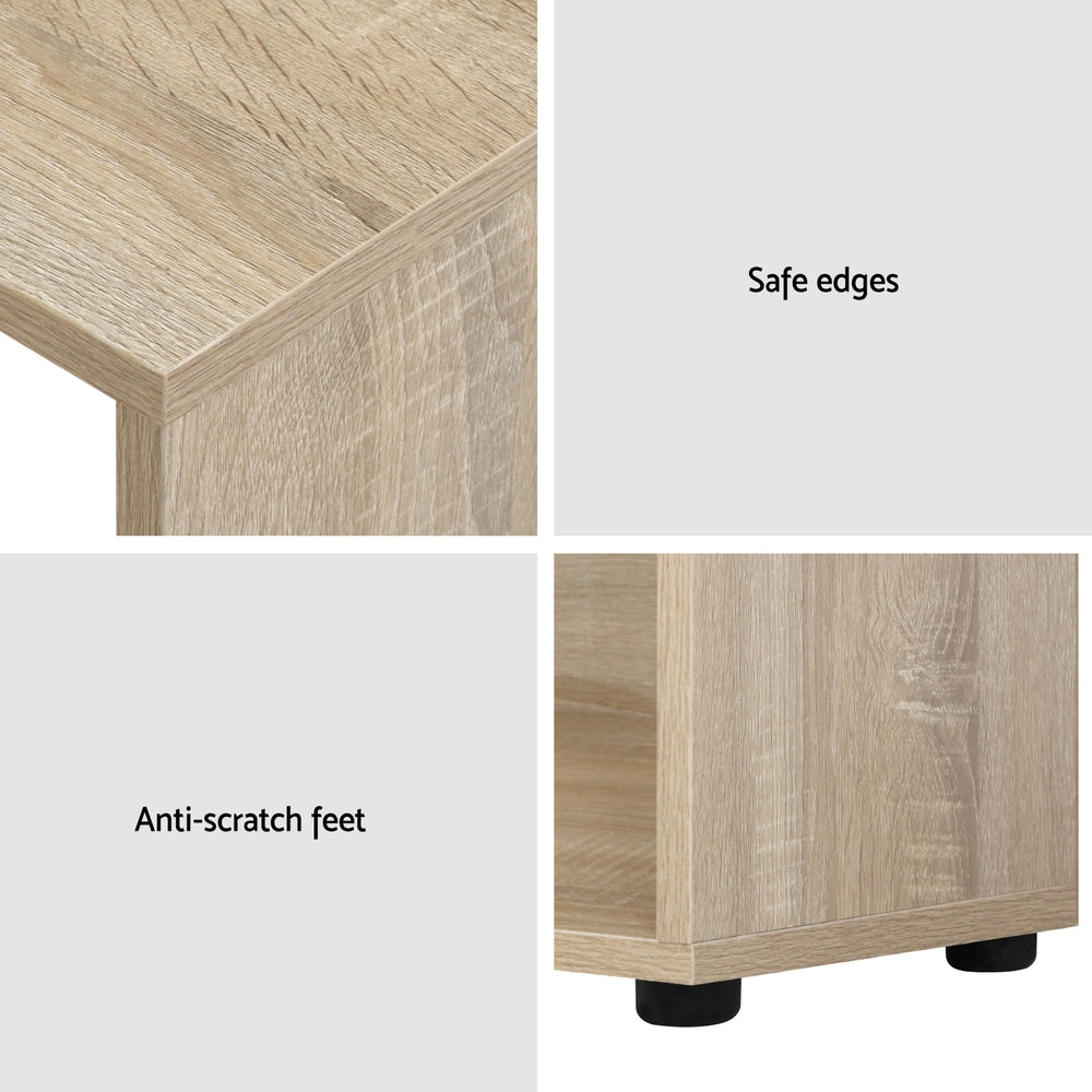 Artiss Computer Desk Bookshelf Oak 130CM FURNI-L-DESK01-WD-AB