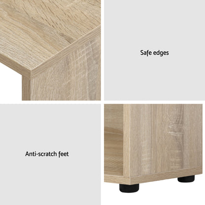 Artiss Computer Desk Bookshelf Oak 130CM FURNI-L-DESK01-WD-AB