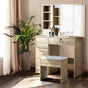 Artiss Dressing Table Stool Set Sliding Mirror Oak Diane FURNI-L-DRESS02-WD-AB