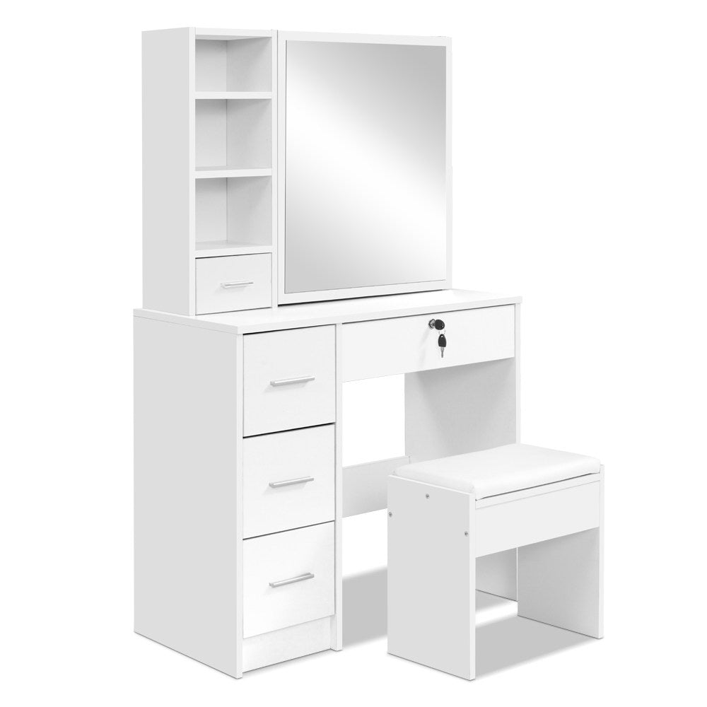 Artiss Dressing Table Stool Set Sliding Mirror White Diane FURNI-L-DRESS02-WH-AB