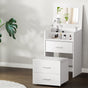 Artiss 2-in-1 Dressing Table Stool Set Bedside Table White FURNI-L-DRESS04-BS-WH-AB