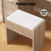 Artiss Dressing Table Set Stool 10 Led Bulbs Wood FURNI-L-DRESS05-LED-WD-AB